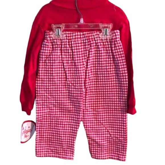 Funtasia! Too Snowman Red Turtleneck Long Sleeves with Red/White Checkered Pants - Picture 2 of 7